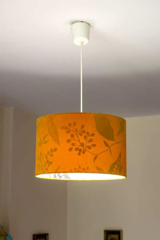 Nantina - Yellow Velvet Drum Lampshade