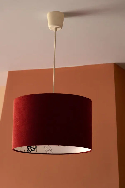 Black Cloves - Red Velvet Drum Lampshade