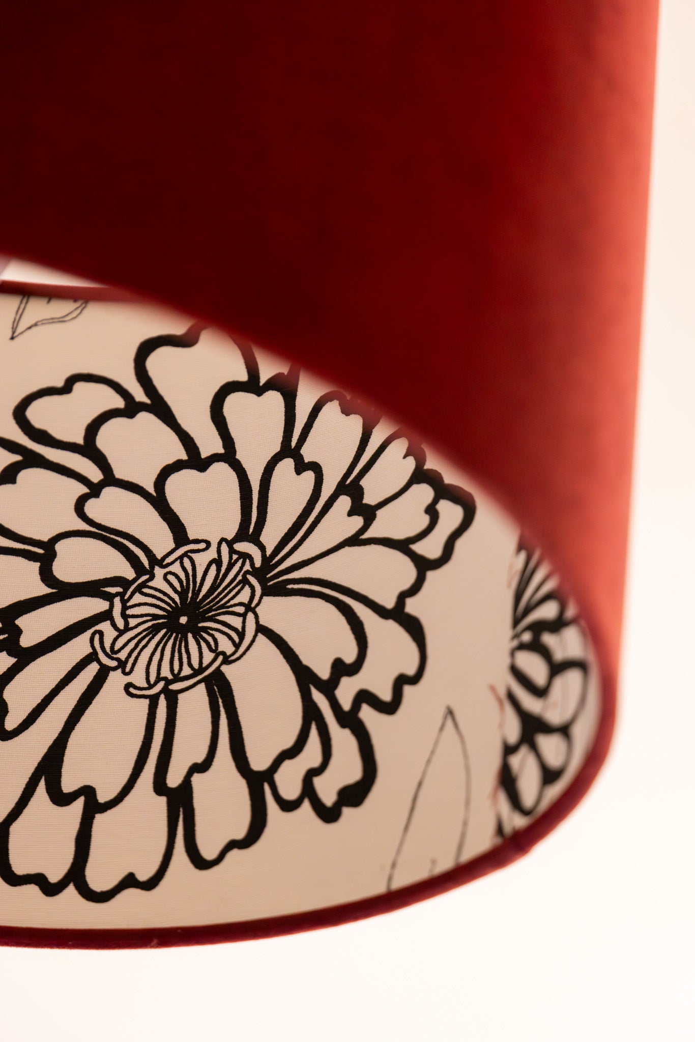 Black Cloves - Red Velvet Drum Lampshade