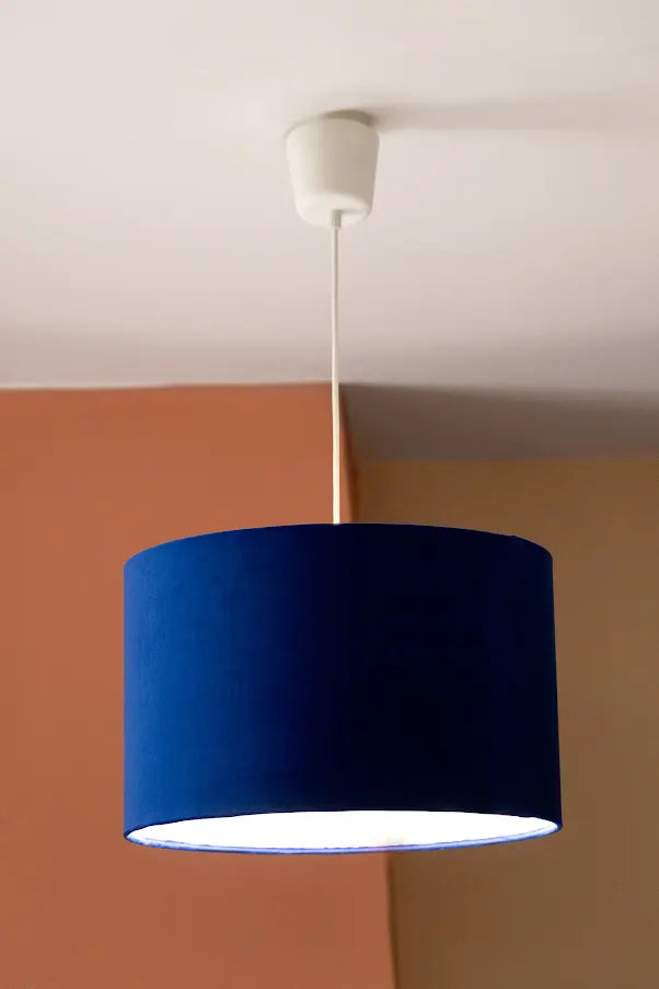 Mythical forest - Blue Velvet Drum Lampshade