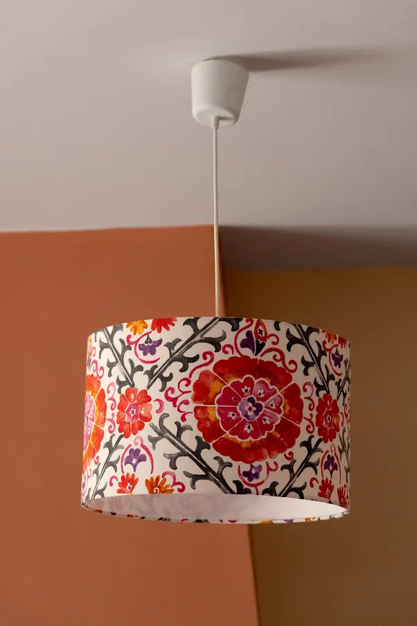 Garden of Time Red Drum Lampshade