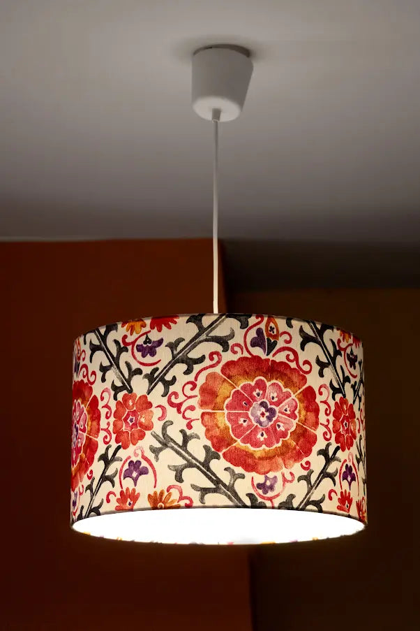 Garden of Time Red Drum Lampshade