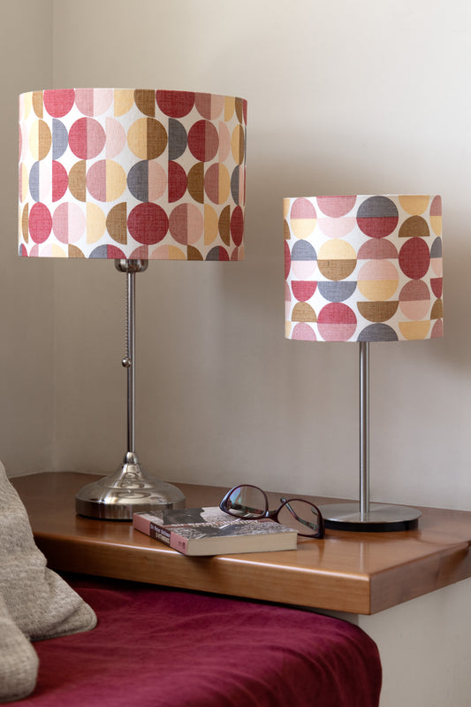 Warm Tone Circles Drum Lampshade