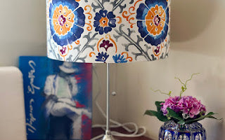 Garden of Time Blue Drum Lampshade